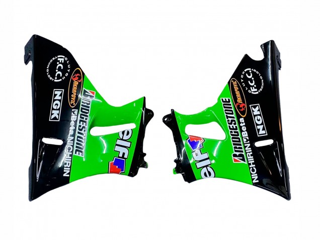 Carenados Moto Kawasaki ZZR400 1993-2007 - Verde Negro Brillante Verde Monstruo Elf Touch4 Bridgestone