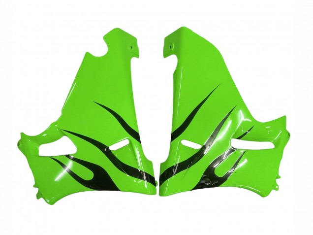 Carenados Moto Kawasaki ZZR600 1998-2003 - Verde Negro Brillante Llama