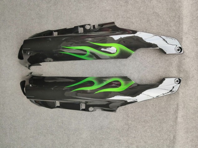 Carenados Moto Kawasaki ZZR1100 1993-2003 - Negro Brillante Verde Llama