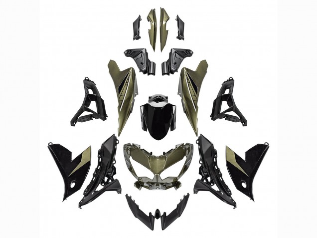 Carenados Moto Kawasaki Versys 650 2022-2025 - Verde Oscuro Negro