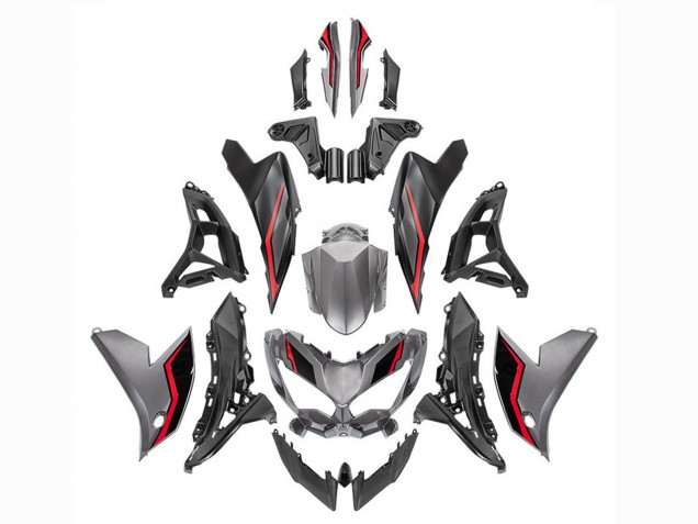 Carenados Moto Kawasaki Versys 650 2022-2025 - Gris Rojo Negro