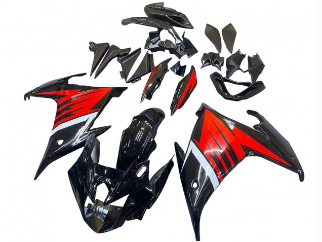 Carenado Moto Yamaha FZ6R 2009-2015 - Negro Rojo Blanco