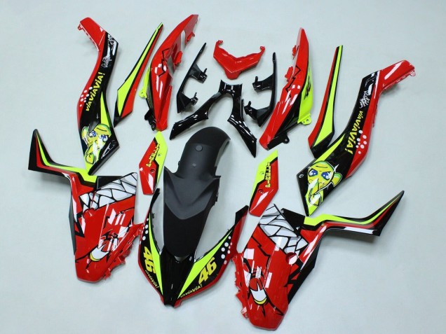 Carenados Moto Yamaha XMAX300 2017-2021 - Rojo Amarillo Negro Tiburón 46