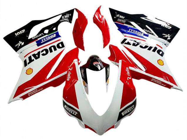 Carenados Moto Ducati Panigale V4 V4S 2018-2019 - Blanco Rojo Negro Brillante Lenovo
