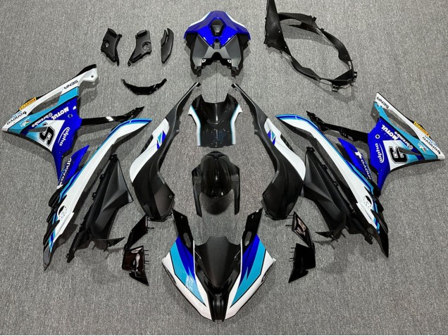 Carenados Moto BMW S1000RR 2023-2024 - Blanco Azul Negro Mate Motul