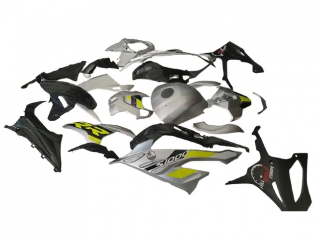 Carenados Moto BMW S1000RR 2023-2024 - Plata Amarillo FibraCarbono