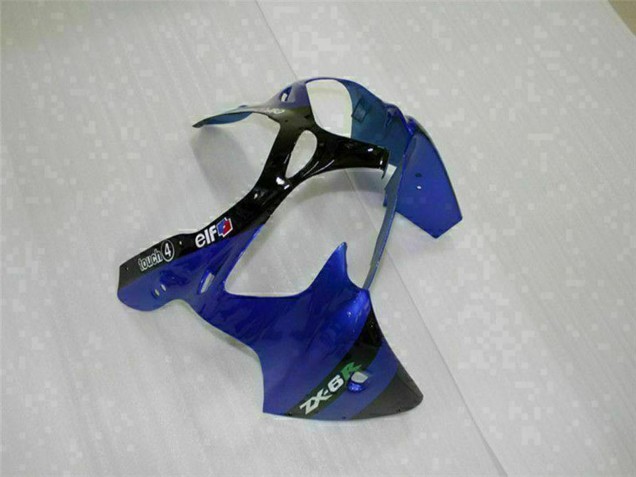 Carenados Moto Kawasaki ZX6R 2000-2002 - Azul Negro Brillante Elf Bridgestone