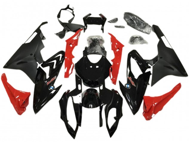 Carenados Moto ABS BMW S1000RR 2017-2018 - Rojo Negro Brillante Negro Mate