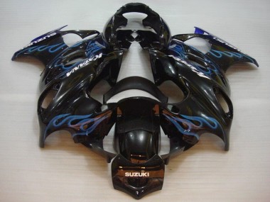 Carenados Moto Suzuki GSX600F/GSX750F 2004-2006 - Negro Brillante Azul Llama