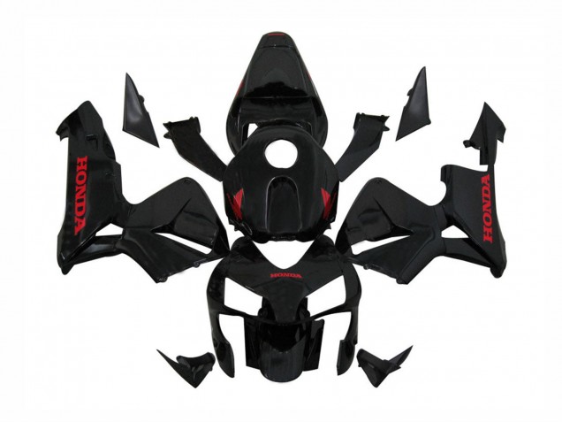 Carenados Moto Honda CBR600RR 2003-2004 - Negro Brillante Rojo Calcomanías