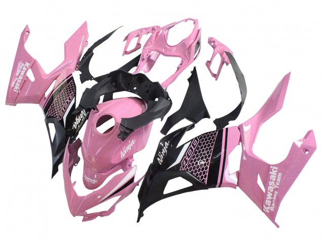 Carenados Moto Kawasaki Ninja 400 2018-2024 - Rosa Negro Mate Honeycomb