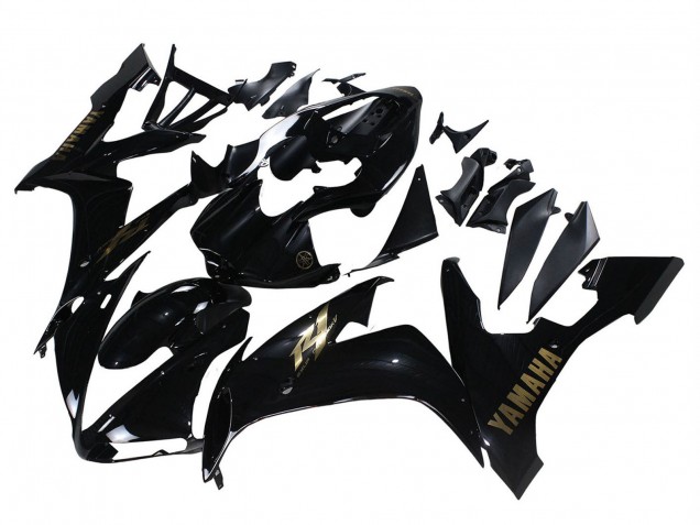 Carenados Moto Yamaha YZF 1000 R1 2004-2006 - Negro Brillante Oro Calcomanías