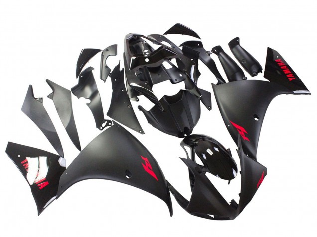 Carenado Moto Yamaha YZF 1000 R1 2009-2011 - Negro Mate Rojo Calcomanía