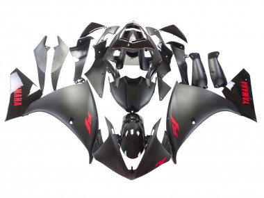 Carenado Moto Yamaha YZF 1000 R1 2009-2011 - Negro Mate Rojo Calcomanía