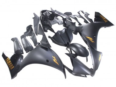 Carenados Moto Yamaha YZF 1000 R1 2012-2014 - Negro Mate Oro Calcomanías