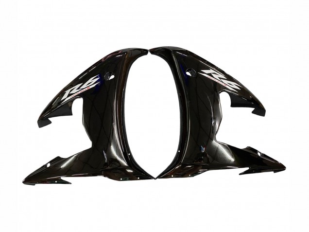 Carenados Moto Yamaha YZF R6S 2006-2009 - Negro Brillante Blanco Calcomanías