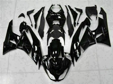 Carenados Moto Kawasaki ZX6R 2009-2012 - Negro Brillante Blanco Ninja