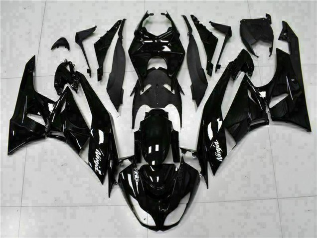 Carenados Moto Kawasaki ZX6R 2009-2012 - Negro Brillante Blanco Ninja