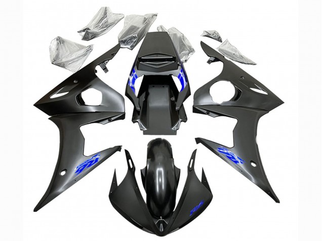 Carenados Moto Yamaha YZF R6 2003-2004 - Negro Mate Azul