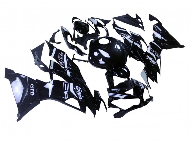 Carenados Moto Kawasaki ZX6R 2019-2022 - Negro Brillante Blanco