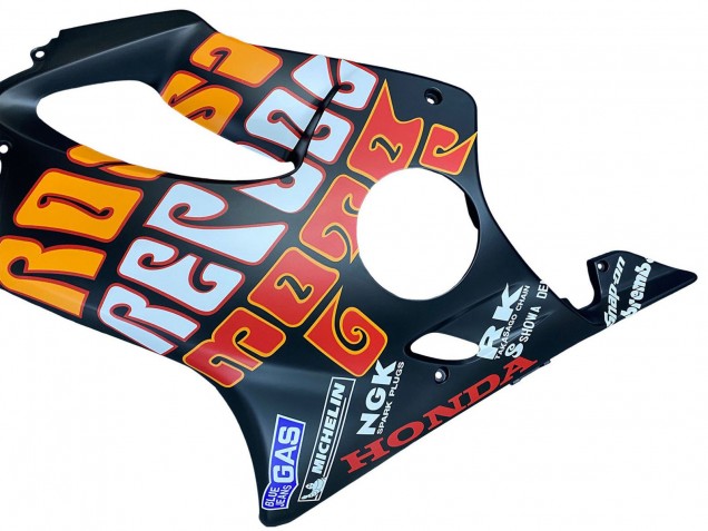 Carenados Moto Honda CBR600 F4i 2004-2007 - Negro Mate Naranja Rossi
