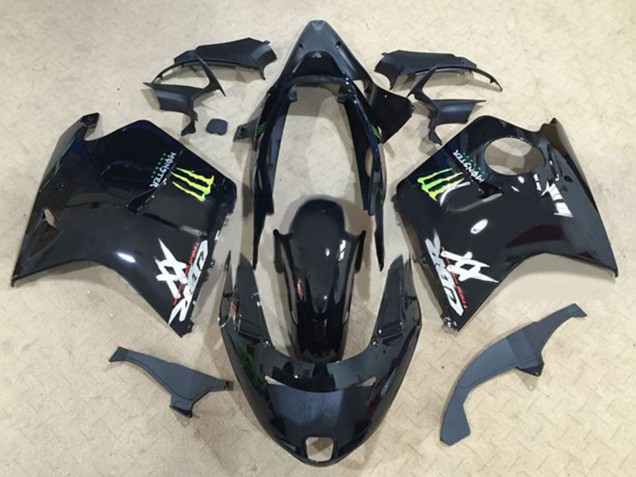 Carenados Moto Honda CBR1100XX Blackbird 1996-2007 - Negro Brillante Verde Monstruo