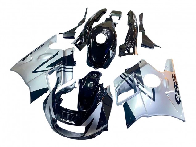 Carenados Moto Honda CBR600 F2 1991-1994 - Plata Negro Brillante