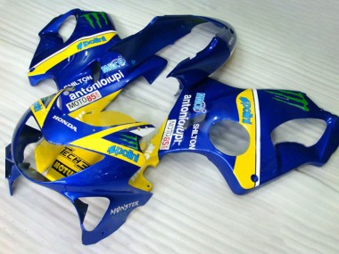 Carenados Moto Honda CBR600 F4 1999-2000 - Azul Amarillo Verde Monstruo