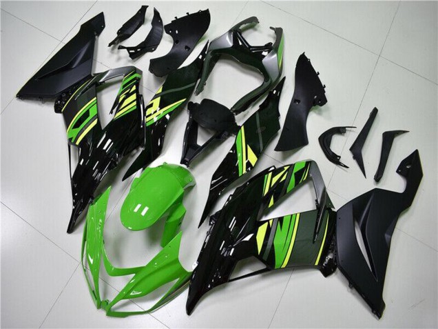 Carenados Moto Kawasaki ZX6R 2013-2018 - Verde Amarillo Negro Brillante Negro Mate