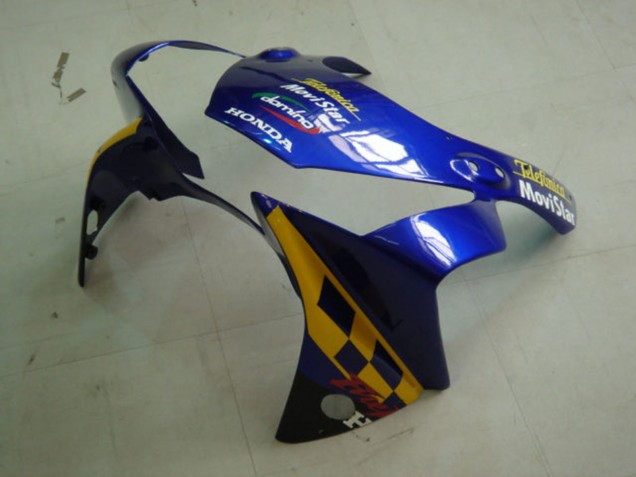 Carenados Moto Honda CBR900RR 954 2002-2003 - Azul Amarillo Negro Brillante Telefonica MoviStar Castrol