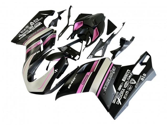 Carenados Moto Ducati 848 2007-2014 - Blanco Rosa Negro Brillante Connie