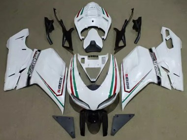 Carenados Moto Ducati 1198 2007-2014 - Blanco Rojo Verde Negro Corse