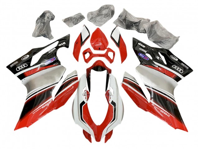 Carenados Moto Ducati 1199 2011-2014 - Plata Rojo Negro Brillante