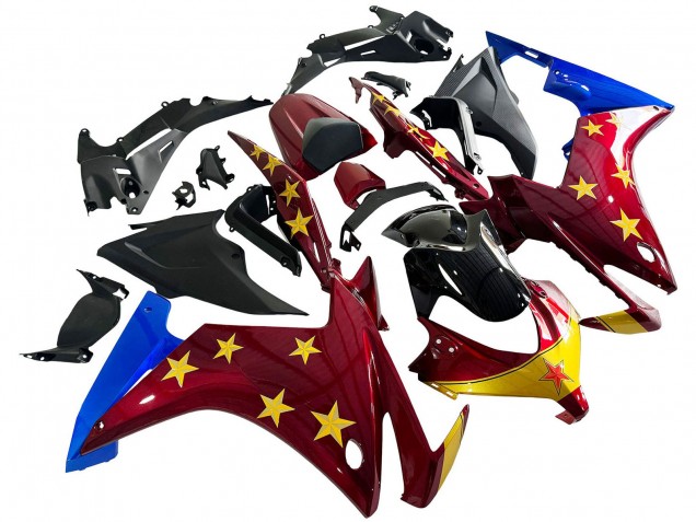 Carenados Moto Honda CBR500R 2013-2015 - Rojo Azul Amarillo Estrella