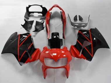 Carenados Moto Honda VFR 800 1998-2001 - Rojo Negro Brillante Raya