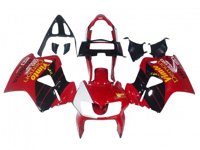 Carenados Moto Honda VFR 800 1998-2001 - Rojo Blanco Negro Brillante Vimto