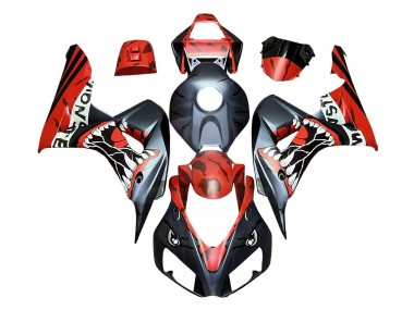 Carenados Moto Honda CBR1000RR 2006-2007 - Rojo Negro Mate Monstruo Tiburón