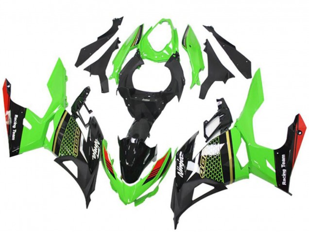 Carenados Moto Kawasaki EX400 2018-2024 - Verde Rojo Negro Honeycomb