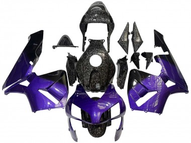 Carenados Moto Honda CBR600RR 2003-2004 - Púrpura Negro Falsificado FibraCarbono