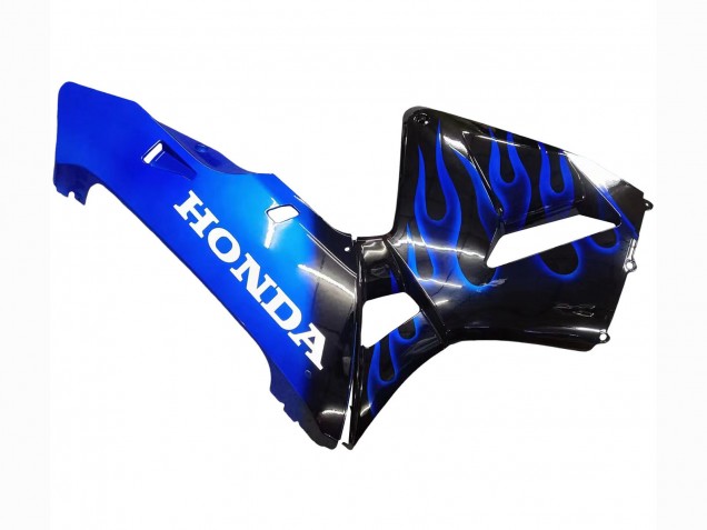 Carenado Moto Honda CBR600RR 2005-2006 - Negro Brillante Azul Llama