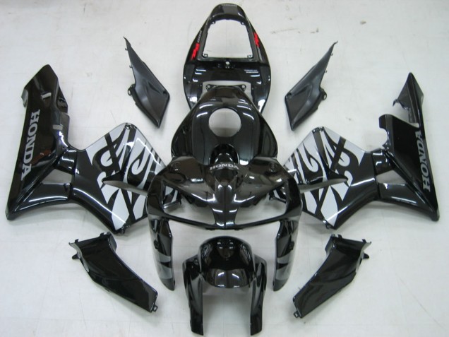 Carenados Moto Honda CBR600RR 2005-2006 - Negro Brillante Gris Llama