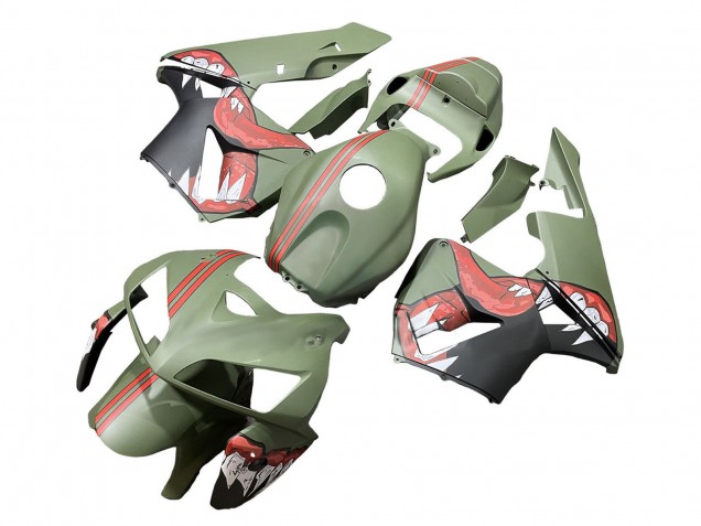 Carenados Moto Honda CBR600RR 2005-2006 - Verde Rojo Tiburón