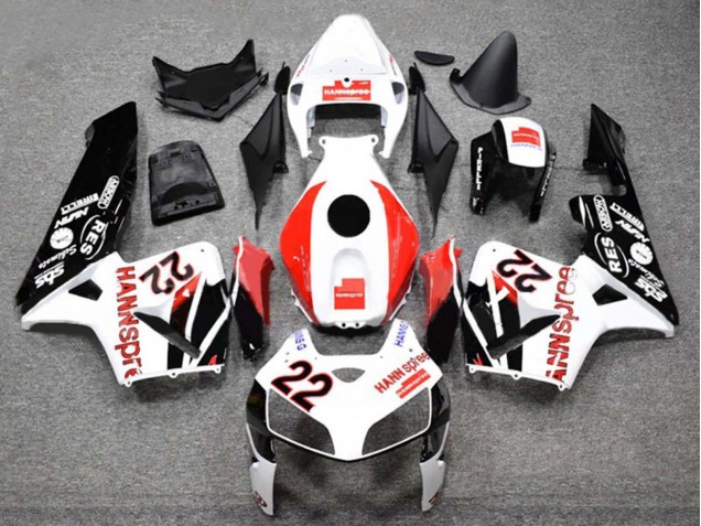 Carenados Moto Honda CBR600RR 2005-2006 - Blanco Rojo Negro Brillante HannSpree 22