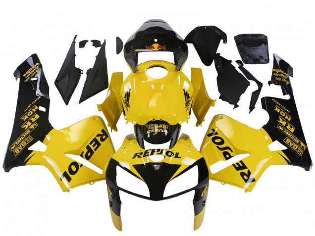 Carenados Moto Honda CBR600RR 2005-2006 - Amarillo Negro Repsol