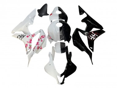 Carenados Moto Honda CBR600RR 2007-2008 - Blanco Cherry Blossom Negro Brillante Dividir