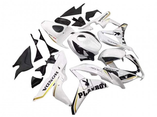 Carenado Moto Honda CBR600RR 2007-2008 - Blanco Oro Negro Brillante Playboy
