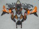 Carenados Moto Honda CBR600RR 2007-2008 - Negro Brillante Naranja Llama