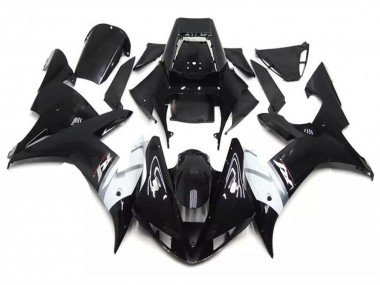 Carenados Moto Yamaha YZF R1 2002-2003 - Negro Brillante Blanco Plata