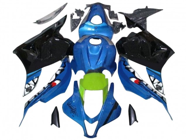 Carenados Moto Honda CBR600RR 2009-2012 - Azul Verde Negro Brillante Tiburón