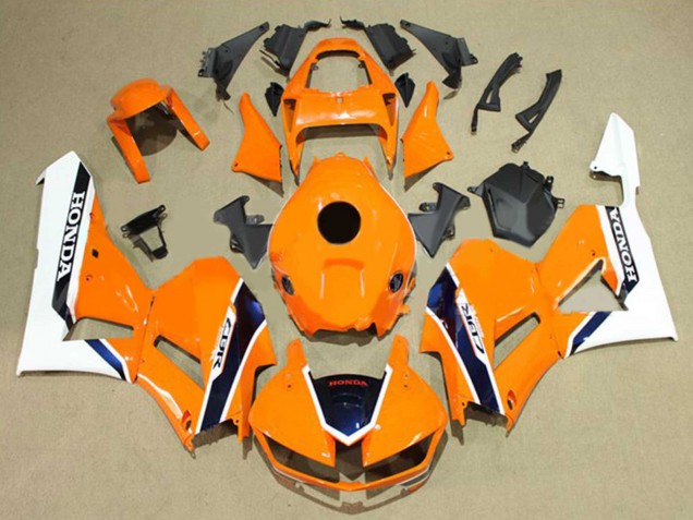 Carenados Moto Honda CBR600RR 2013-2023 - Blanco Naranja Azul Oscuro